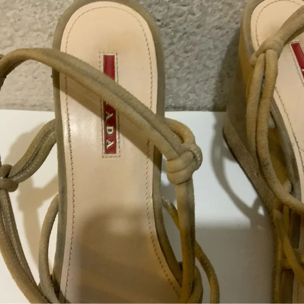 Prada suede Espadrilles Wedges Women beige Italy